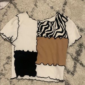 cropped short sleeve top